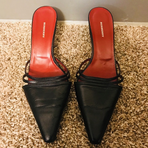 Burberry Shoes - Burberry sandals Black Leather Clogs Size 38.5